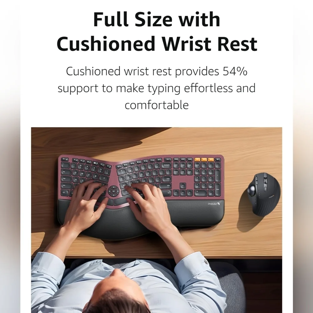 Ergonomic Keyboard Wrist Rest - Black and Gray